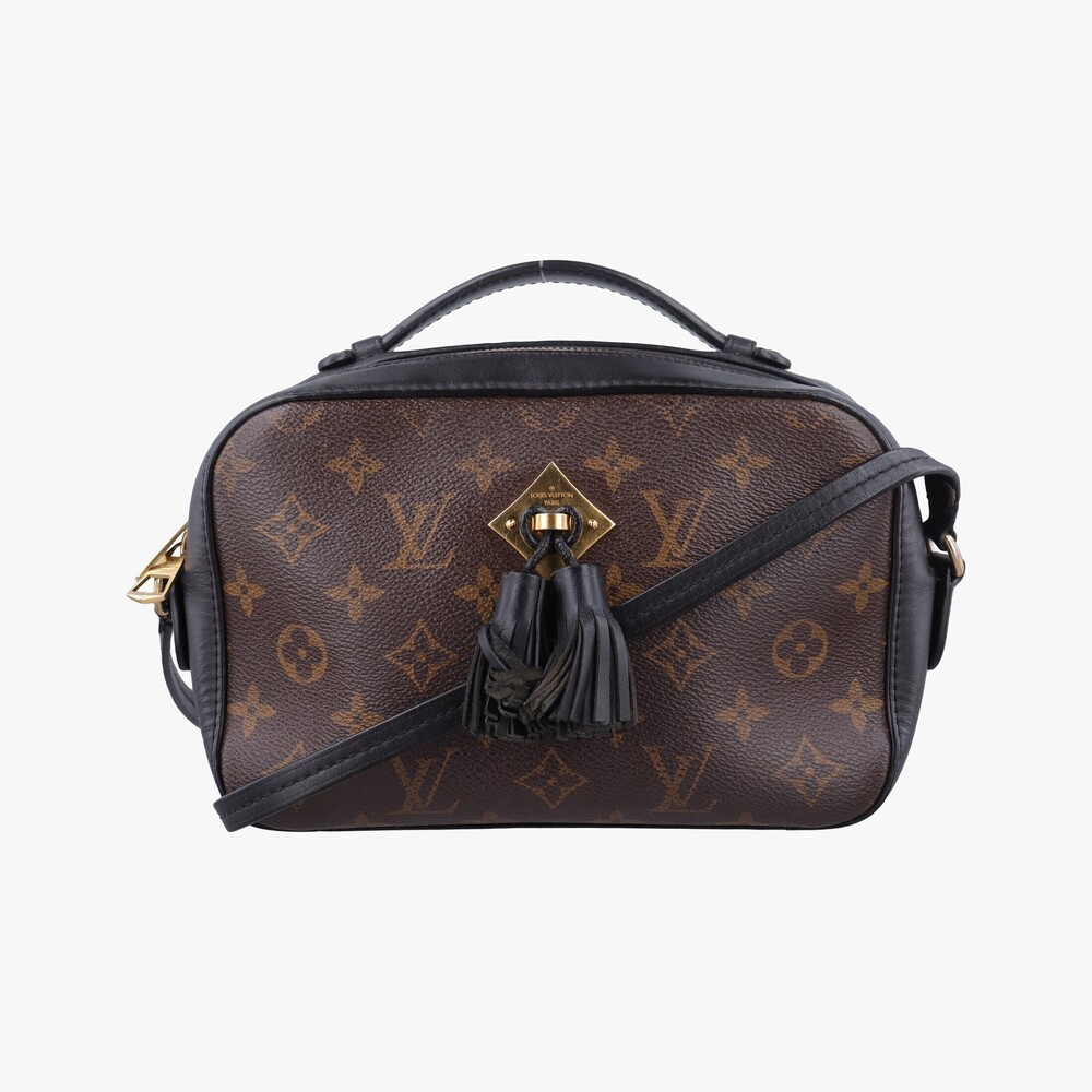 Louis Vuitton Saintonge Monogram Canvas Calf Leather Noir Black Brown